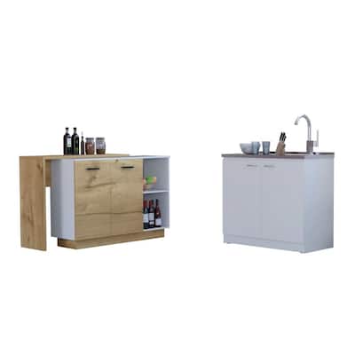 Memphis 2 Piece Kitchen Set, Kitchen Island - Dishwasher Cabinet