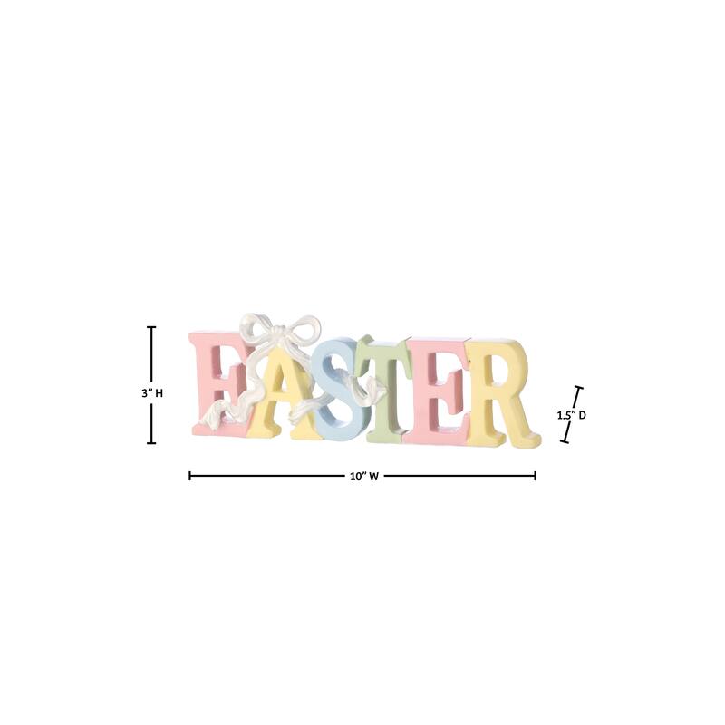 10" L Resin Easter Sign With Bow