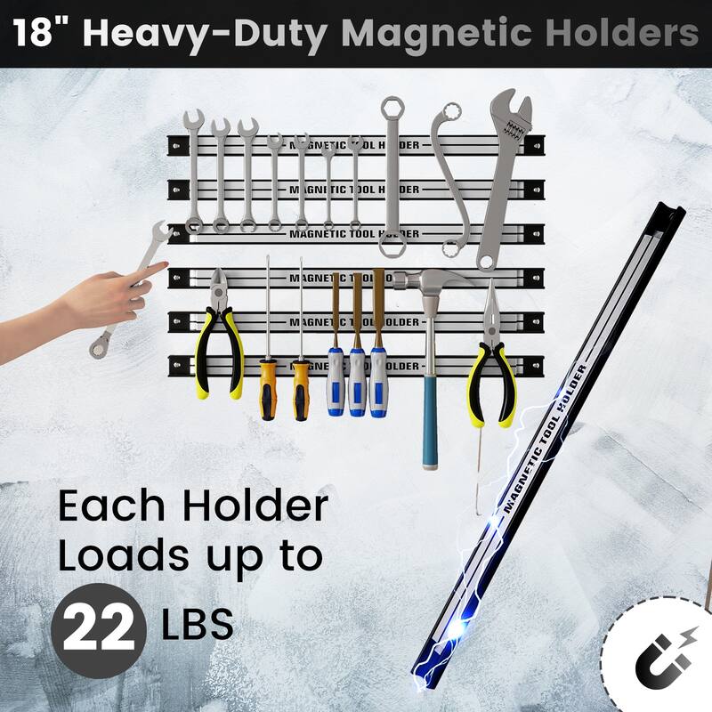 Gymax 18'' Magnetic Tool Holder Strip w/ Mounting Screws Space-Saving