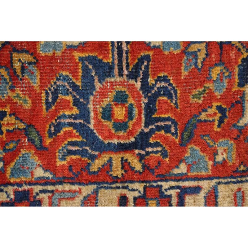 Hand Knotted Oriental 100% Wool Carpet Traditional Floral Navy Blue & Blues Sultanabad Area Rug - 10' 5'' X 6' 9''