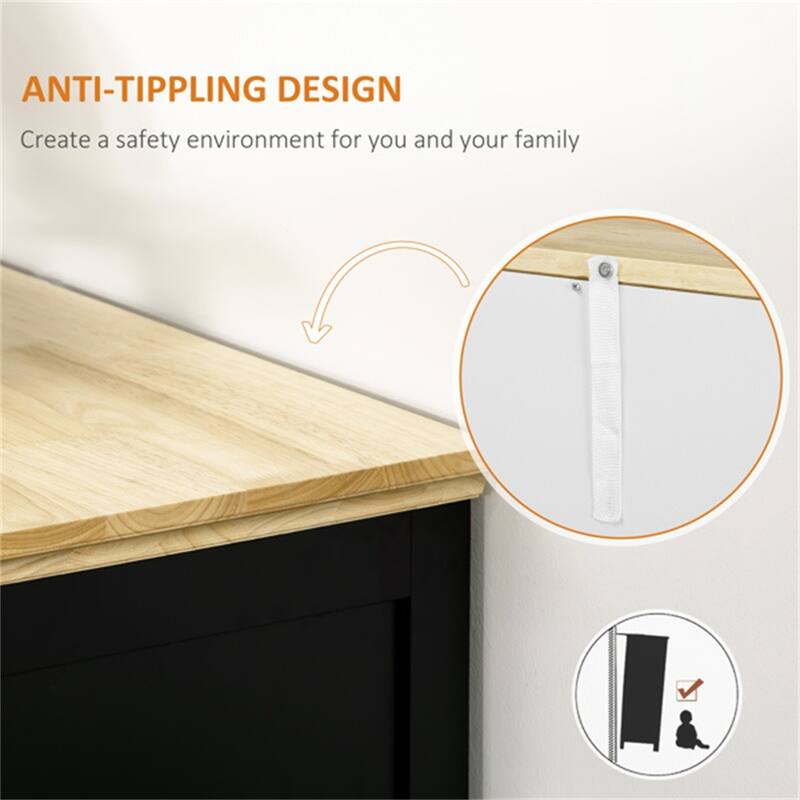 Storage Cabinets with Adjustable Shelves and Magnetic Cabinet Doors - N/A