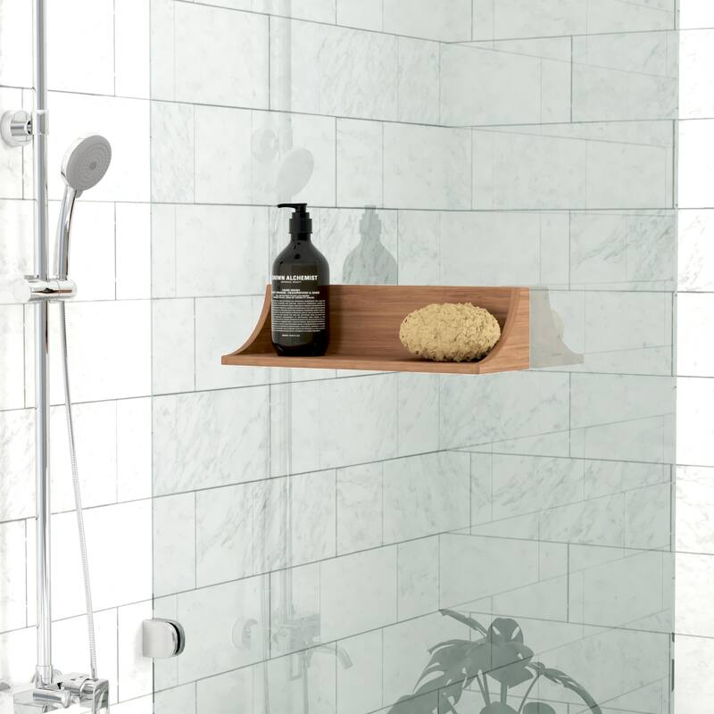 The Original Moa Straight Teak Shower Shelf