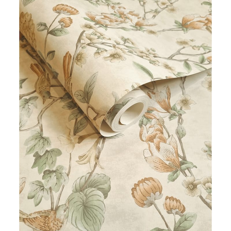 Floral Bird Trail Non-pasted Wallpaper – 396in x 20.8in