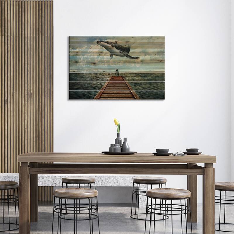 Pier Print On Wood by Seamless - Multi-Color