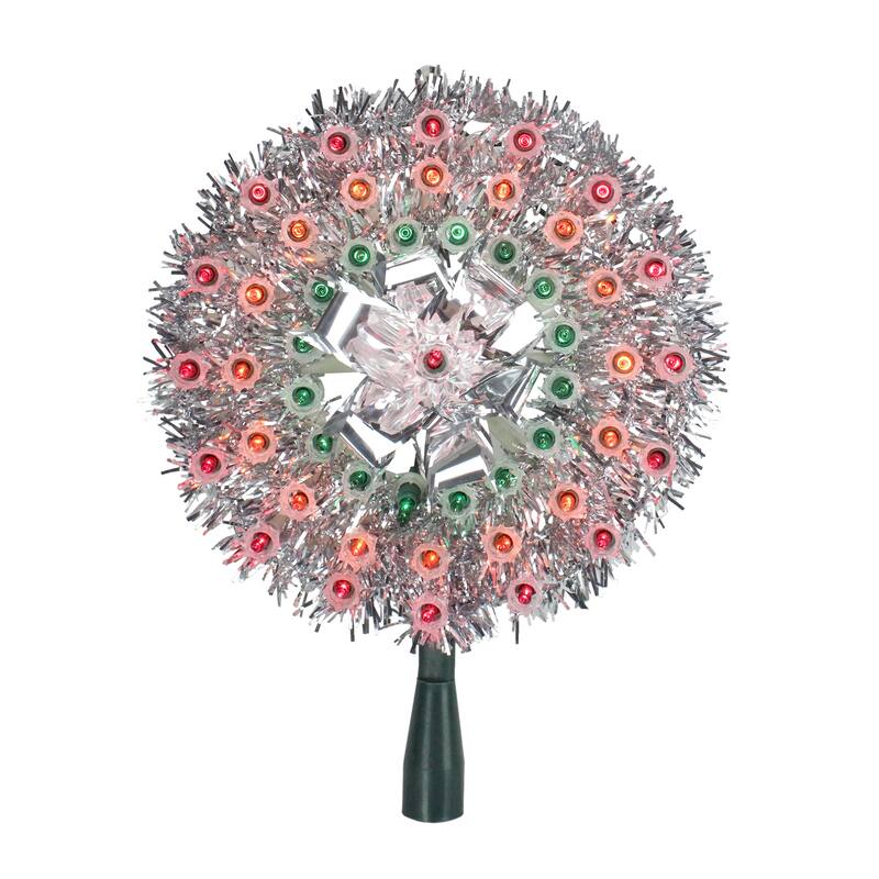 8" Pre-Lit Silver Starburst Christmas Tree Topper - Multicolor Lights - 8