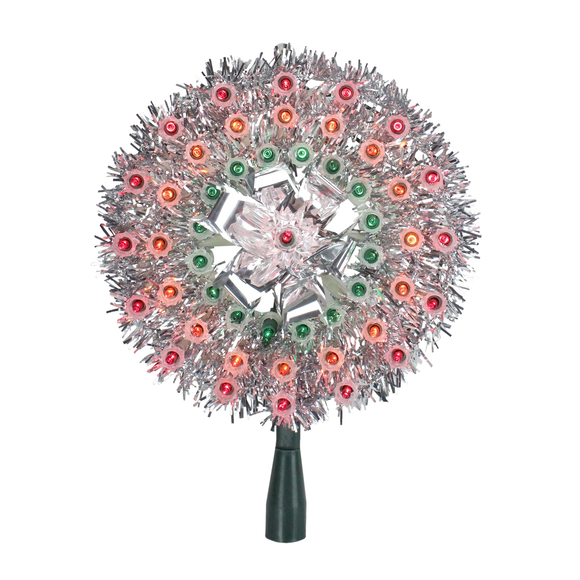 8" Pre-Lit Silver Starburst Christmas Tree Topper - Multicolor Lights - 8