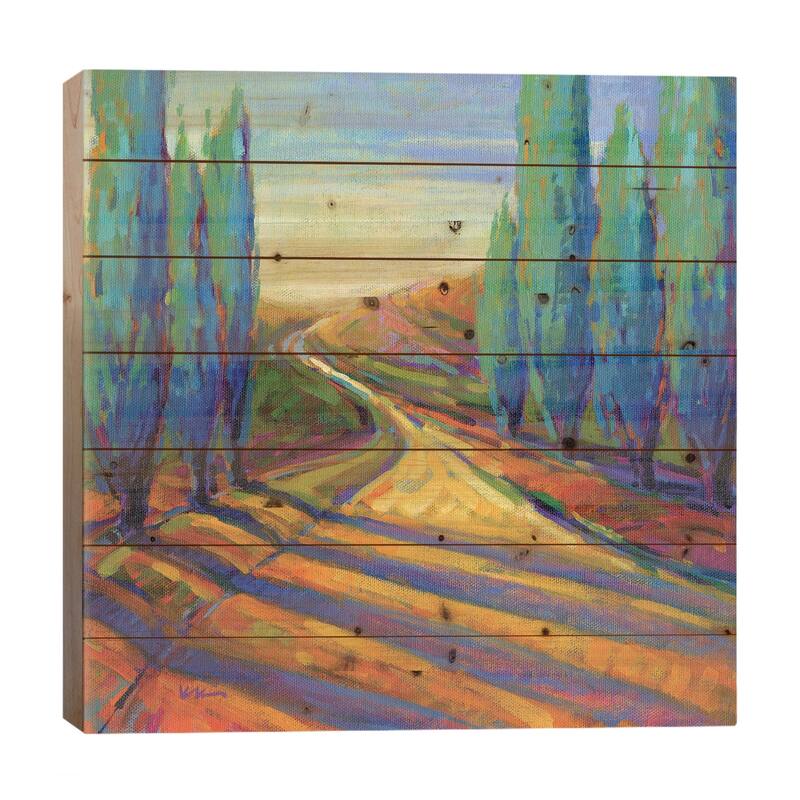 Afternoon Shadows II Print On Wood by Konnie Kim - Multi-Color - 26x26x1.5