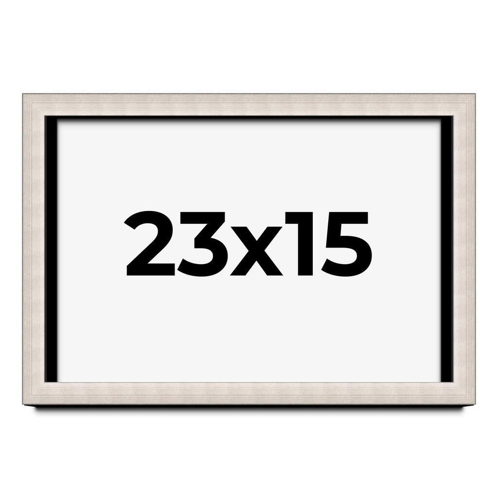 23x15 Shadow Box Frame Silver Real Wood Contemporary Shadowbox Display Frame UV Acrylic Front Acid Free Backing and Hardware