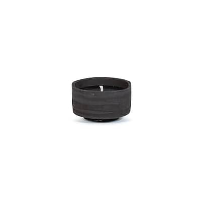 Round Paper Mache Curved Base Candle - 7" - Black