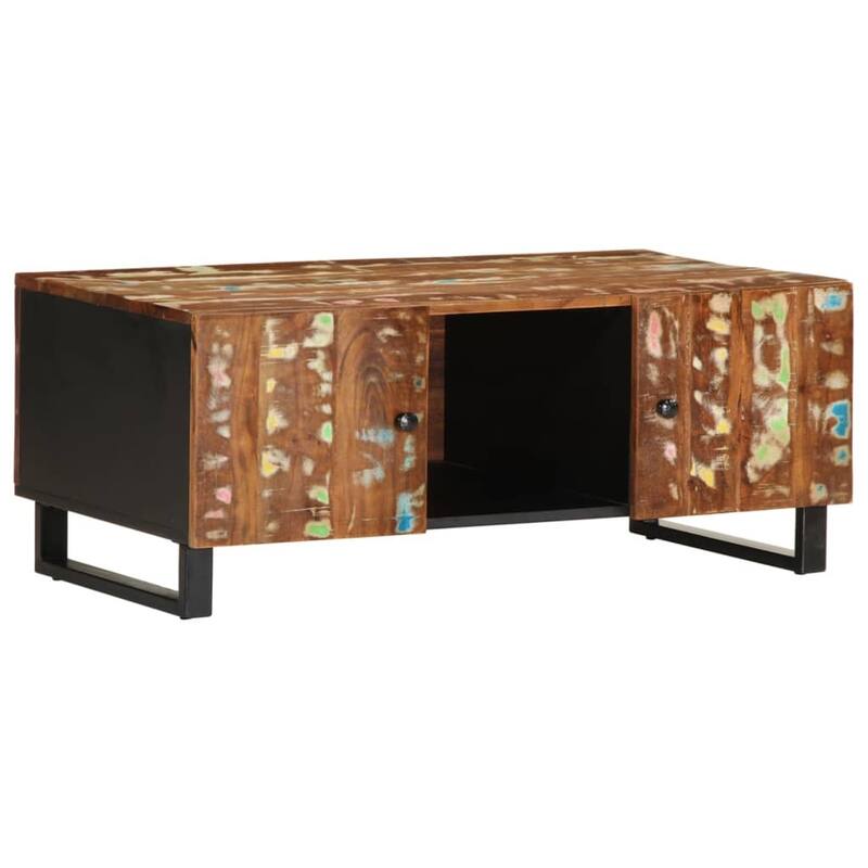 vidaXL Coffee Table Mixed Colors Solid reclaimed wood - 21.3 x 39.4 x 15.7 in