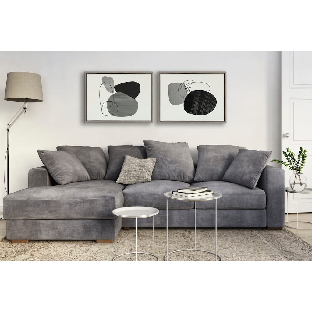Kate and Laurel Sylvie 863 Abstract Rocks Framed Canvas by Teju Reval