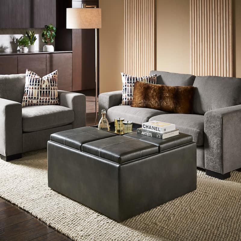 Montrose Dark Grey Storage Ottoman by iNSPIRE Q Bold