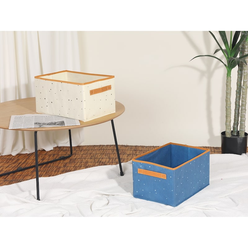 Storage Cube, Fabric Collapsible Storage Basket w Handles for Closet - 14x10x8"