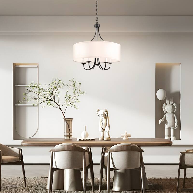 Modern Drum Light Chandelier Industrial Dining Room Light Fixtures