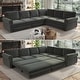 preview thumbnail 20 of 109, Homy Casa Chenille Sleeper Sectional Sofa with Pull-Out Bed