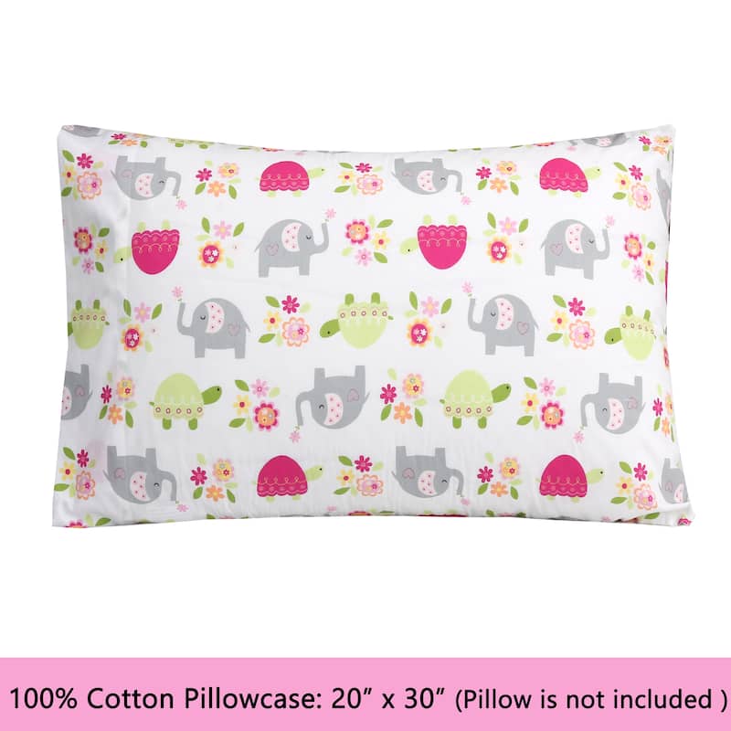 3-Piece Cotton Toddler Sheet Set for Kids Boys & Girls (Animals, Fish, Sports, Floral)