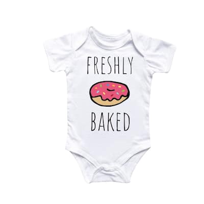 Donut Freshly - Baby Boy Girl Clothes Infant Bodysuit Funny Cute Newborn
