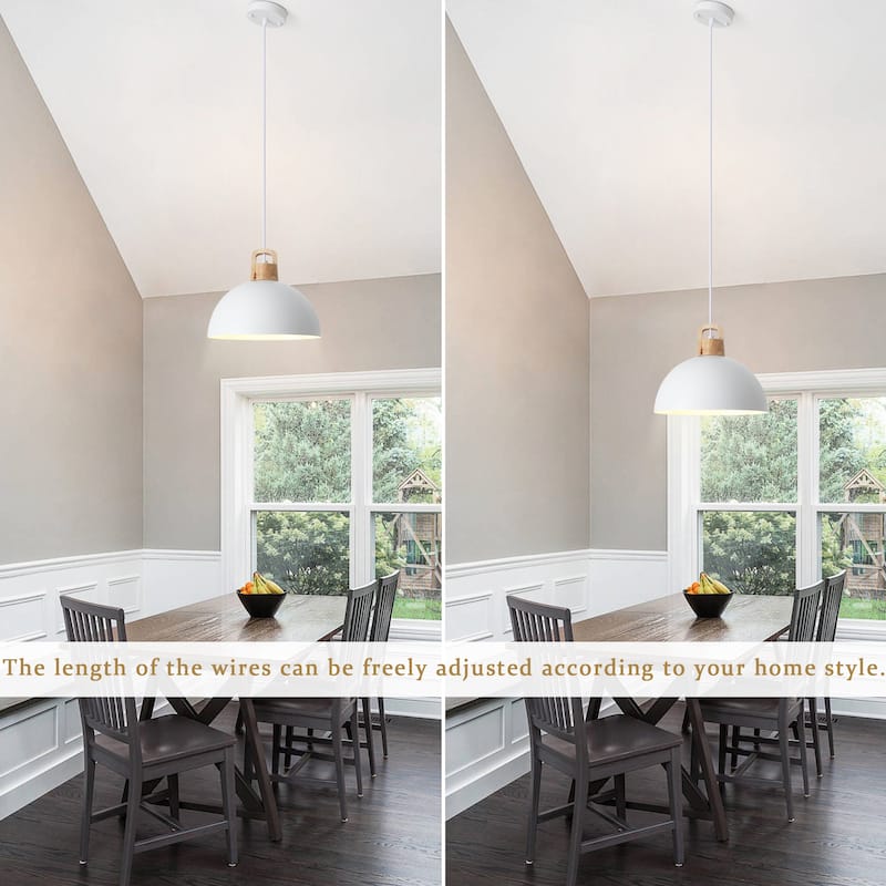 (Set of 3) Modern Semi Flush Mount Chandelier, Industrial 1-Light Pendant Lights with Dome Shape for Dining Room Kitchen Island