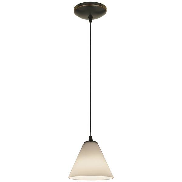 slide 2 of 5, Access Lighting Martini - Glass Pendant - Cord - Oil Rubbed Bronze Finish - White Glass Shade Oil Rubbed Bronze