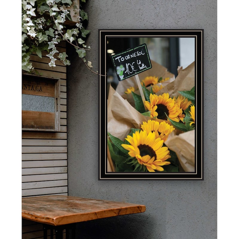 TrendyDecor4U Contemporary "Sunflower Bouquet" Framed Print Wall Art