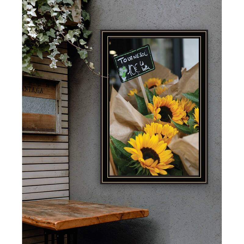 TrendyDecor4U Contemporary "Sunflower Bouquet" Framed Print Wall Art