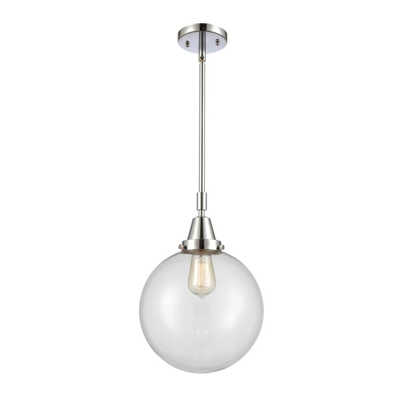 Innovations Lighting Downtown Urban - Caden Beacon - 1 Light 10" Stem Hung Mini Pendant - Clear Shade/Polished Chrome