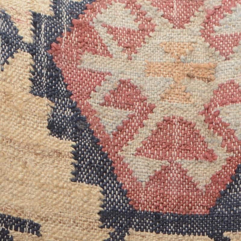 HomeRoots 26" Beige Blue and Red Jute Southwestern Wingback Chair - 26' X '30' X '30