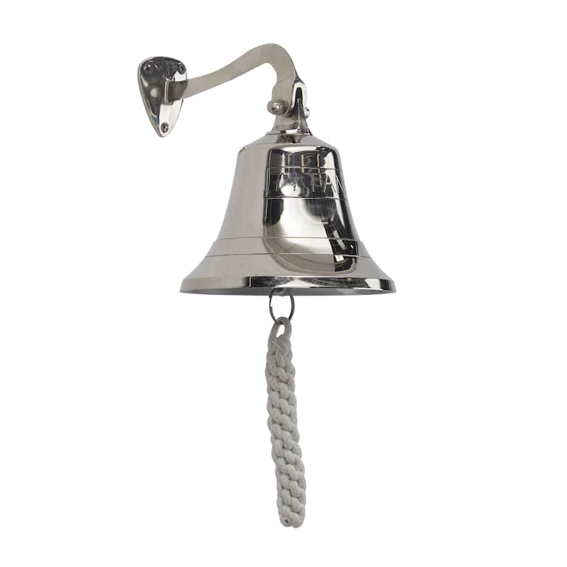 Silver, Gold or Brass Bell Decorative Bell with Rope Detailing - 6 x 8 x 7