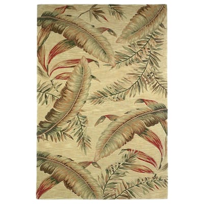 Porch & Den Hand-tufted Wool Tropical Feathers Area Rug