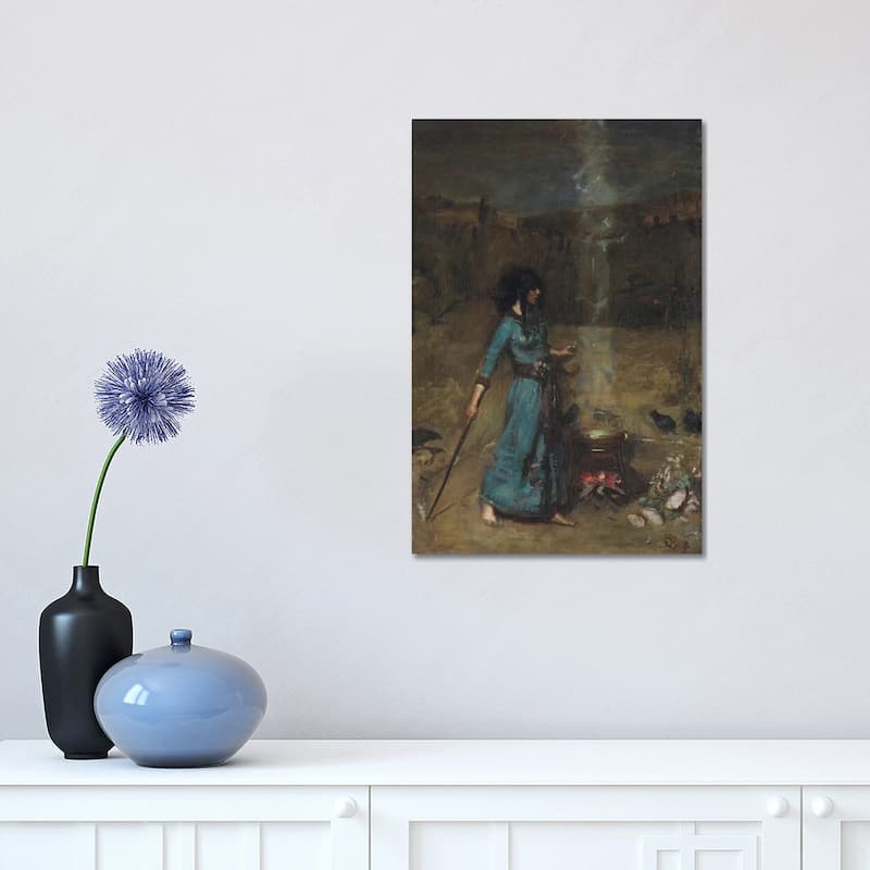 iCanvas "Study For The Magic Circle, 1886" by John William Waterhouse Canvas Print - 18x12x1.5