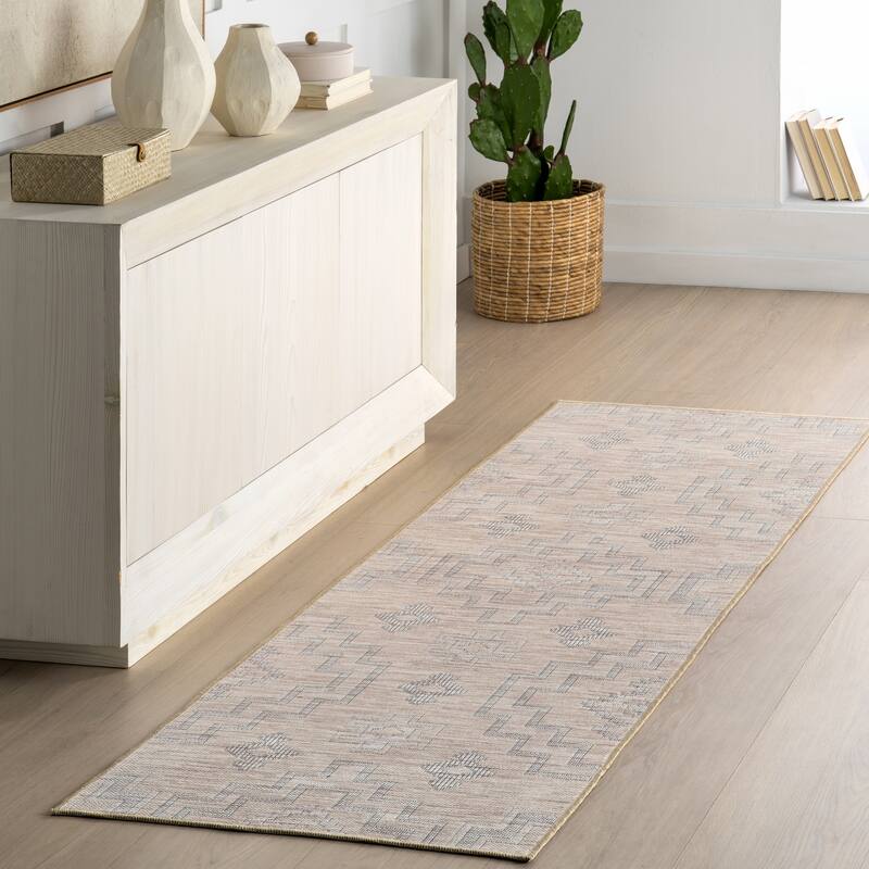 Nuloom Avni SpinClean Southwestern Machine Washable Area Rug - 2' 8" x 8' - Ivory - Runner
