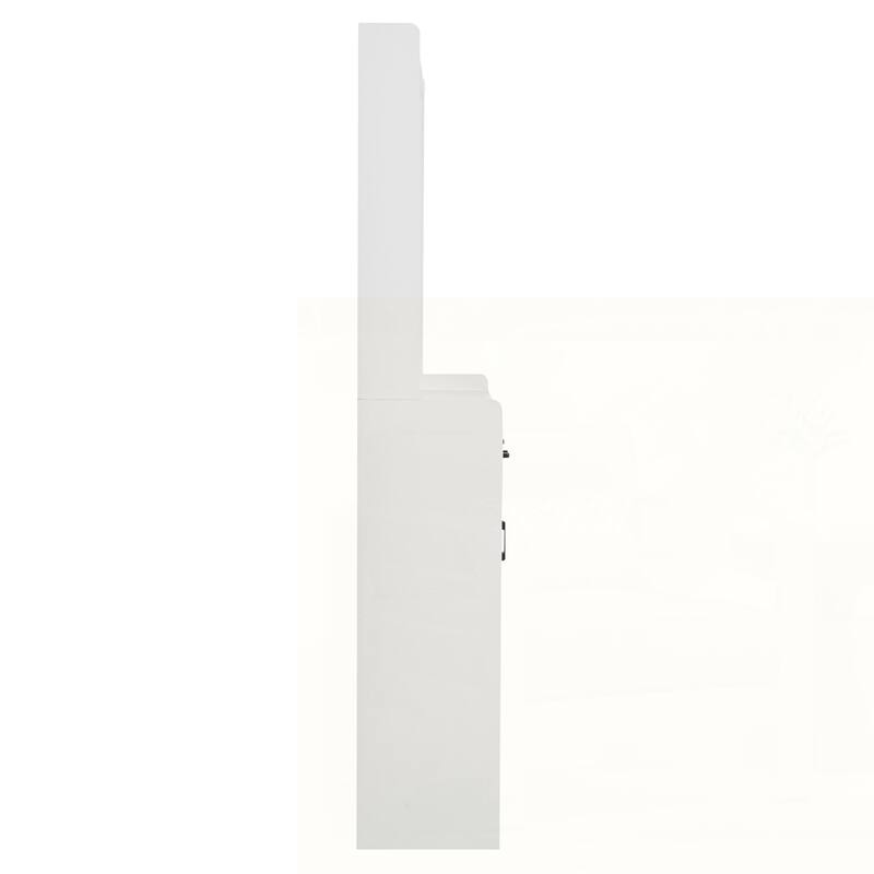 Four-Door Shoe Cabinet with Coat Rack