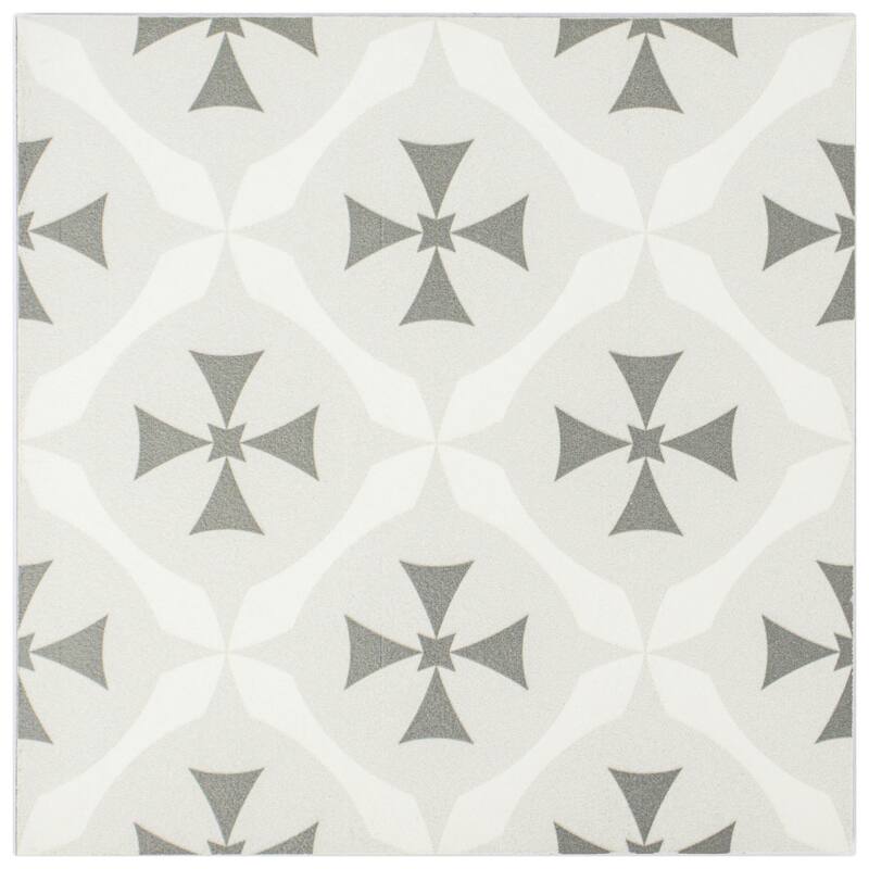 Felix 7 in. x 7 in. Greyscale Matte Porcelain Wall and Floor Tile