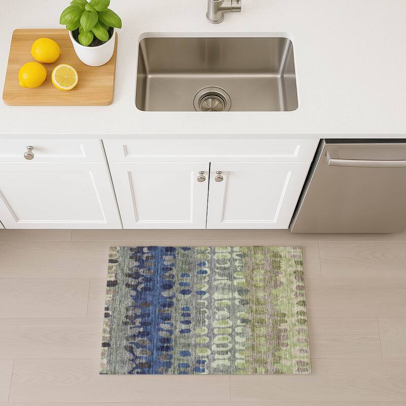 Machine Washable Indoor/ Outdoor Modern Trezze Chantille Rug