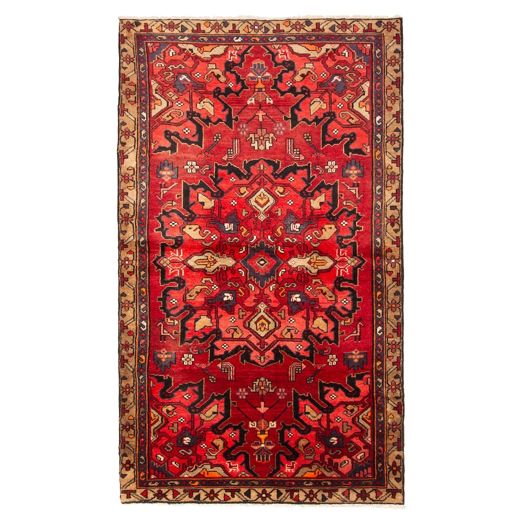 ECARPETGALLERY Hand-knotted Anadol Red Wool Rug - 3'11 x 6'8