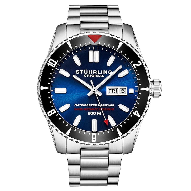 Swiss Automatic Datemaster Heritage Diver Watch 44mm - Blue