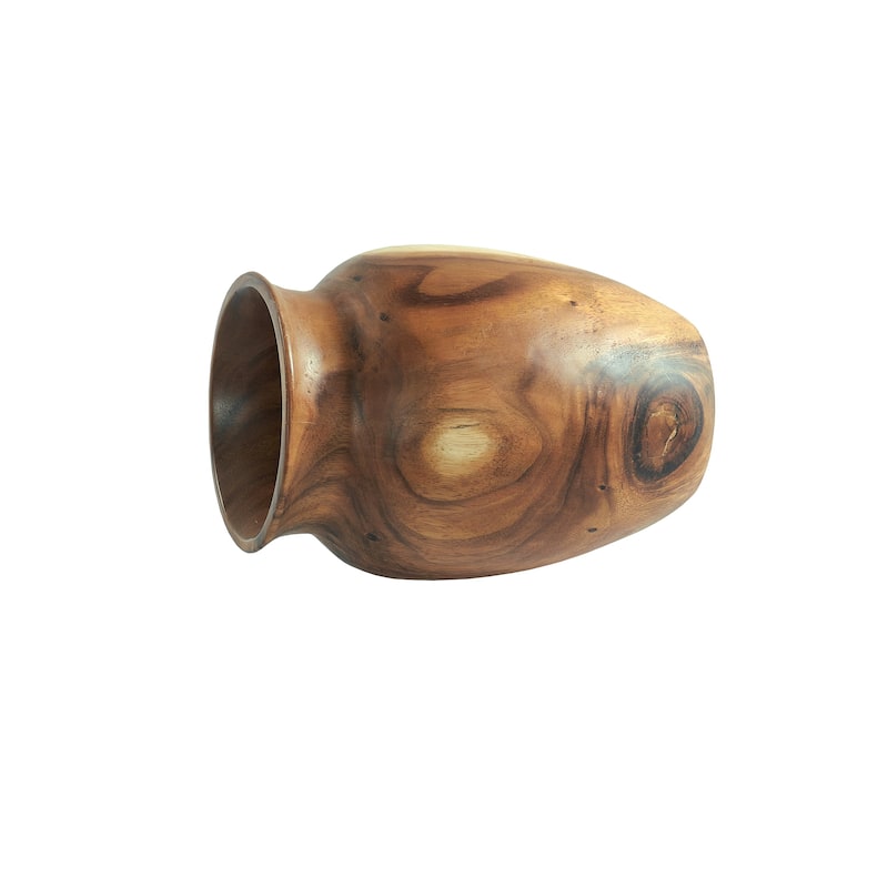 Natural Grain Suar Wood Decorative Vase