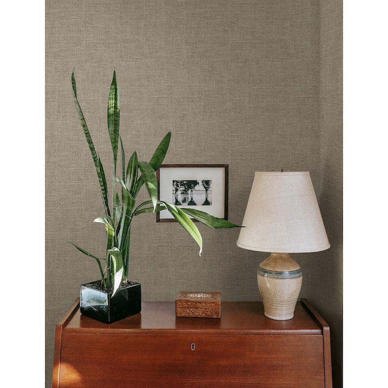 Seabrook Designs Jocelyn Faux Linen Unpasted Wallpaper