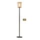 preview thumbnail 3 of 2, Fifth Avenue Crystal LED Torchiere Floor Lamp, Chrom/Rose Copper Shade - 71.00