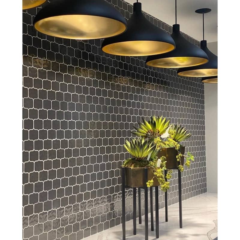 Modern Arabesque Glossy Porcelain Mosaic Tile