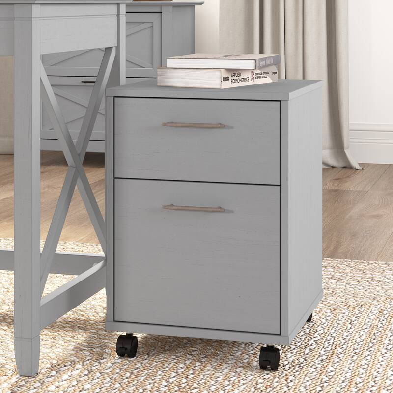 Key West 2 Drawer Mobile File Cabinet by Bush Furniture - Cape Cod Gray