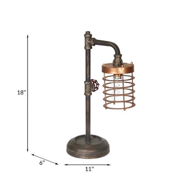 Sagebrook Home Industrial Style Metal Pipe Table Lamp, Bulb Included