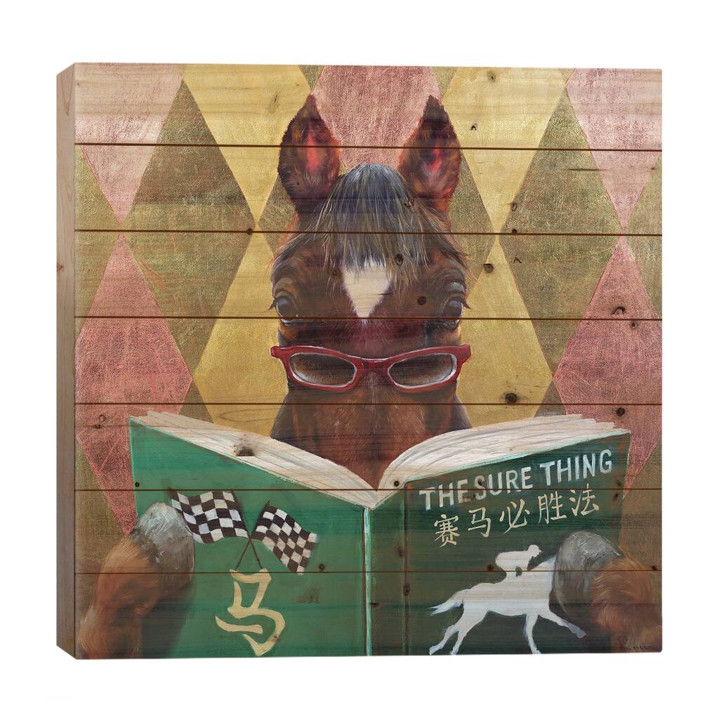 Wise Bet Print On Wood by Lucia Heffernan - Multi-Color