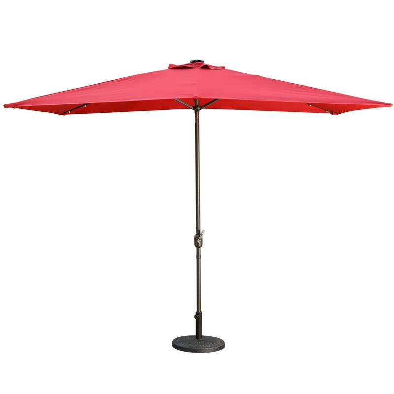 Clihome 10' x 6.5' Rectangular LED Market Patio Umbrella
