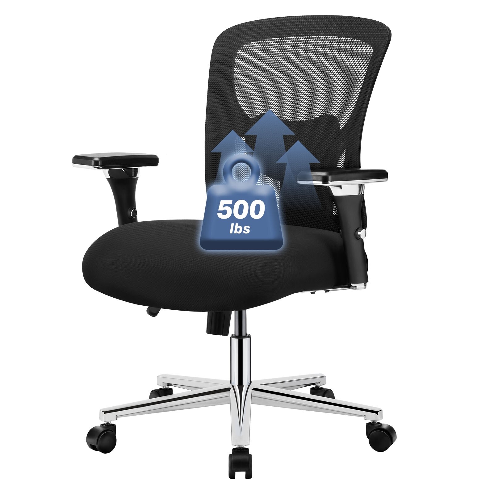 Adjustable 500 lb Heavy-Duty Office Chair with Mesh Back Lumbar