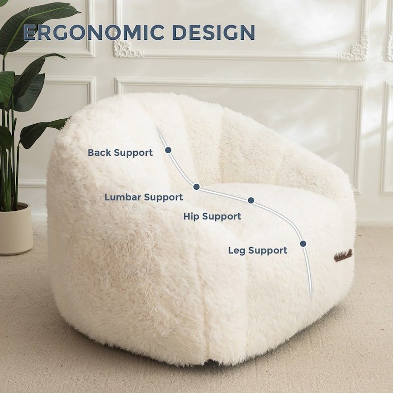 Giant Bean Bag Chair,Shell-Shaped Oversized Bean Bag Chair with Fille