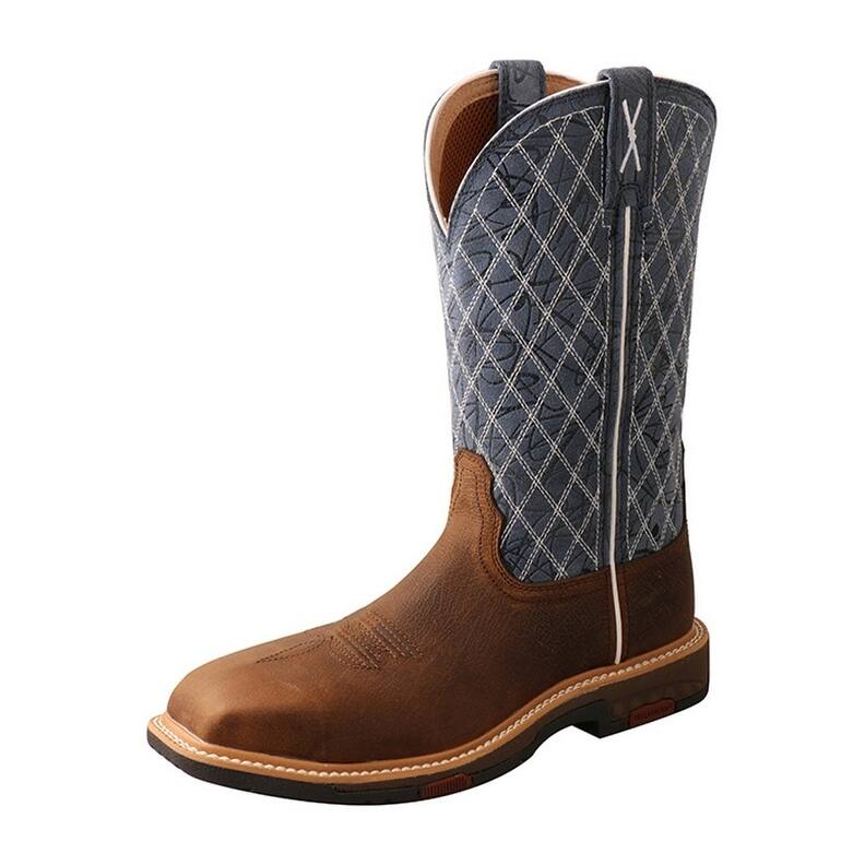 Twisted X Work Boots Womens 11" Composite Toe Brown Blue WXBN001