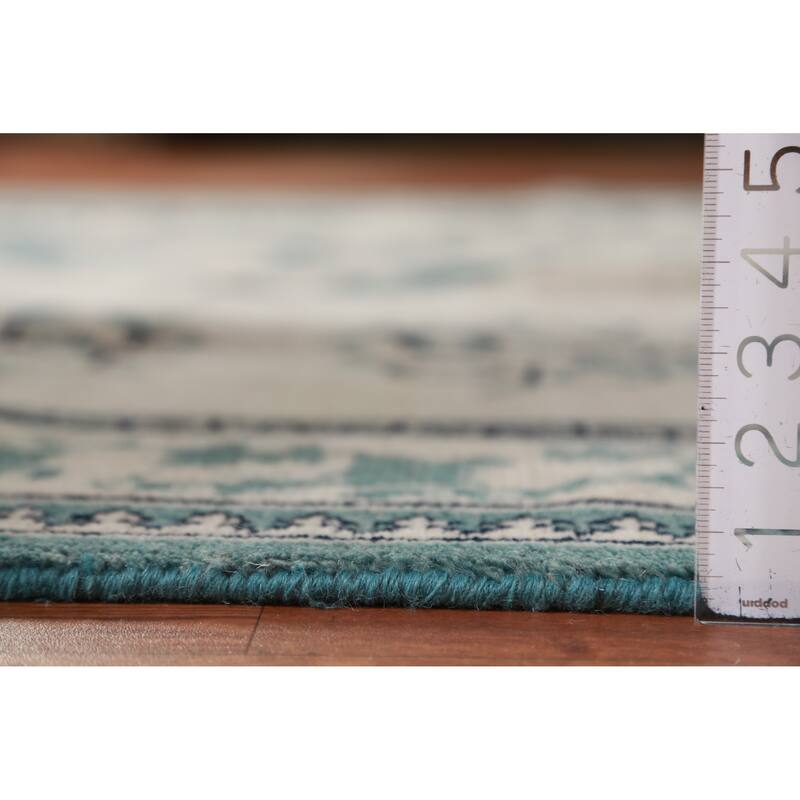 Hand Knotted Oriental 100% Wool Carpet Traditional Geometric Beige & Ivories Art Deco Area Rug - 7' 10'' X 7' 11''