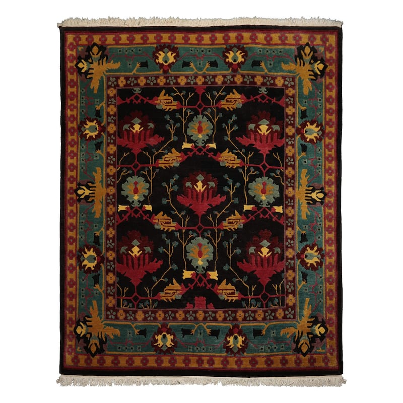 8'3''x10'10'' Hand Knotted Wool Charcoal Tibetan CraftsTufenkian Rug - 8' 3'' x 10' 10'' - 8' 3'' x 10' 10''