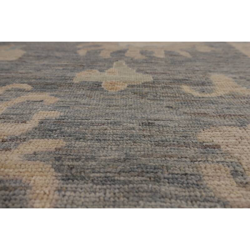 Vegetable Dye Floral Oriental Oushak Turkish Rug Handmade Wool Carpet - 9'5"x 11'9"